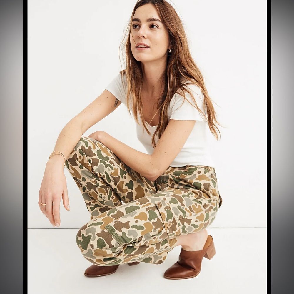 Madewell High Rise Cargo Camo Pants